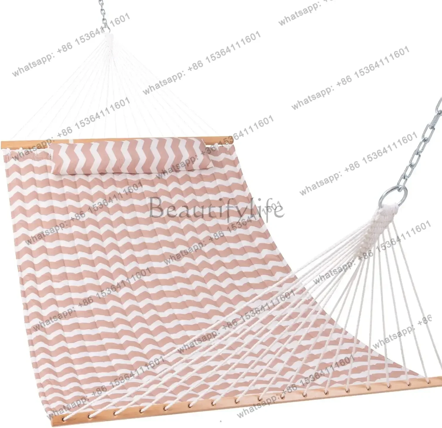 

12 FT Quilted Fabric Double Hammock with Hammocks for Outdoor Patio