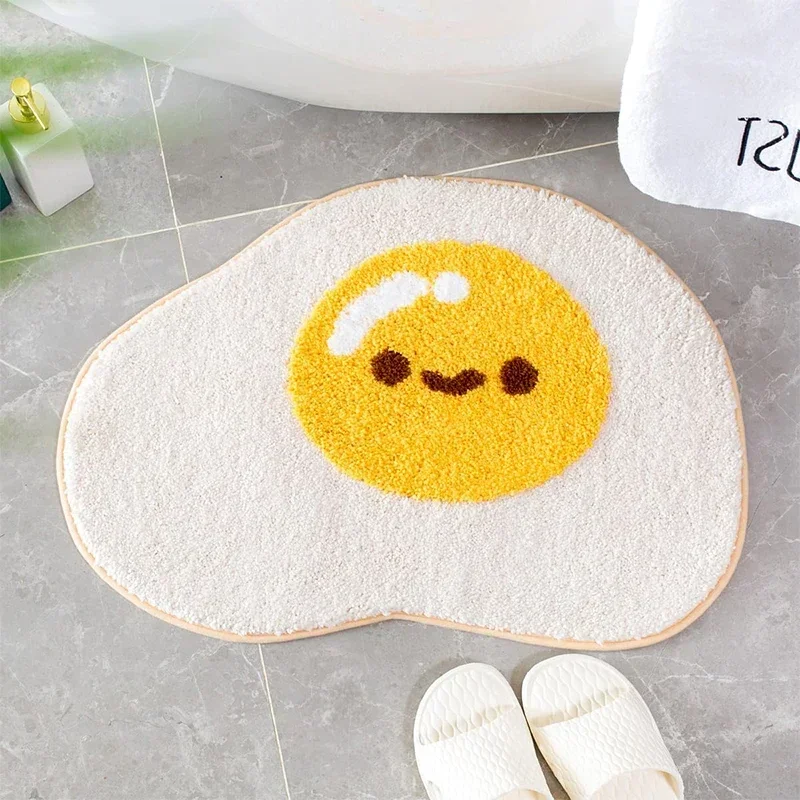 Cute Egg Shaped Rug Soft Floor Mat for Bathroom Nursery Bedroom Kids Room Kitchen Playroom Living Room Aesthetic Home Art Decor