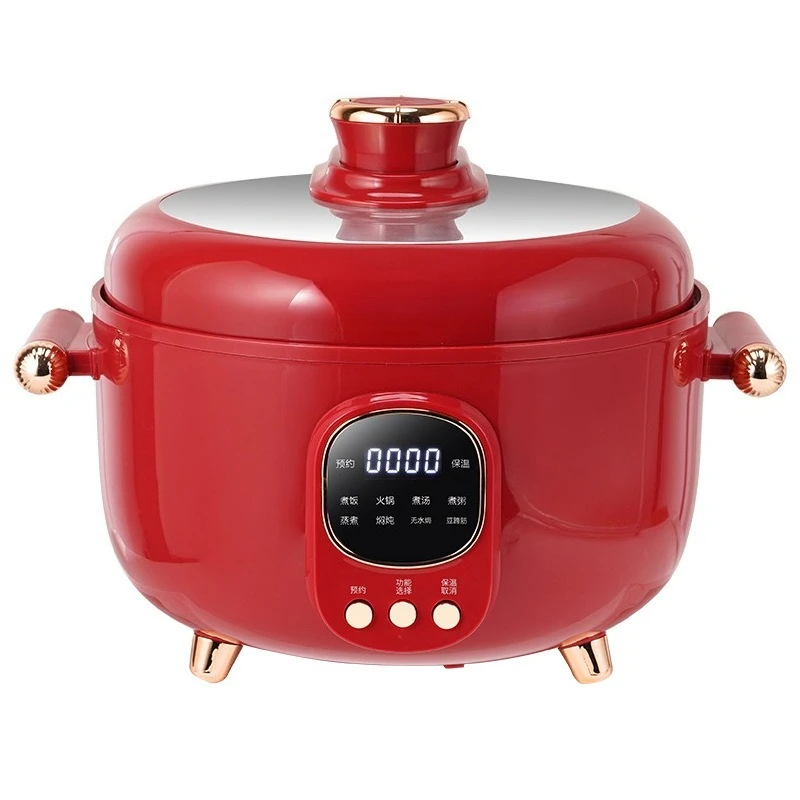 

Household mandarin duck three-grid electric pressure cooker, hot pot new red