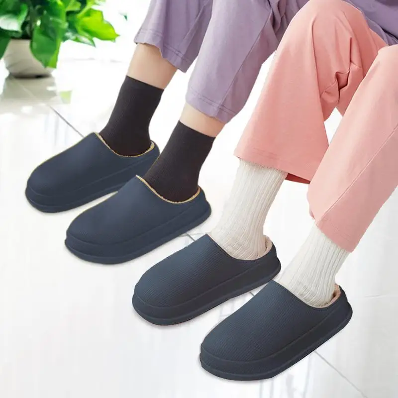 Cozy Platform Slippers House Warm Slippers Slip on Comfortable Memory Foam Slippers Warm Plush Bedroom Shoes for Winter