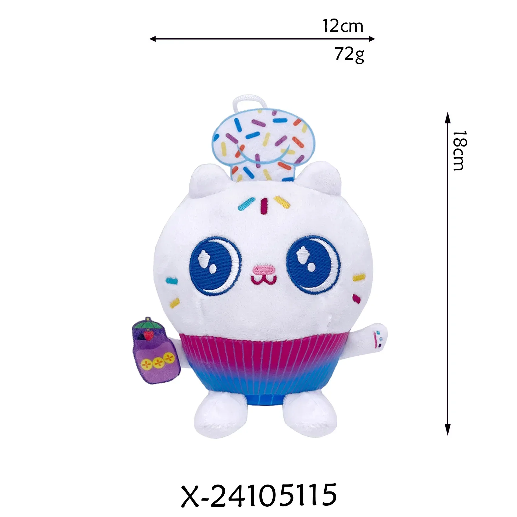 Mochila de Peluche de Gabby's Dollhouse, Juguete de Peluche de Gato, Gato Pastel, Sirena, Animales de Peluche, Muñecas de Peluche para Niños, Regalo