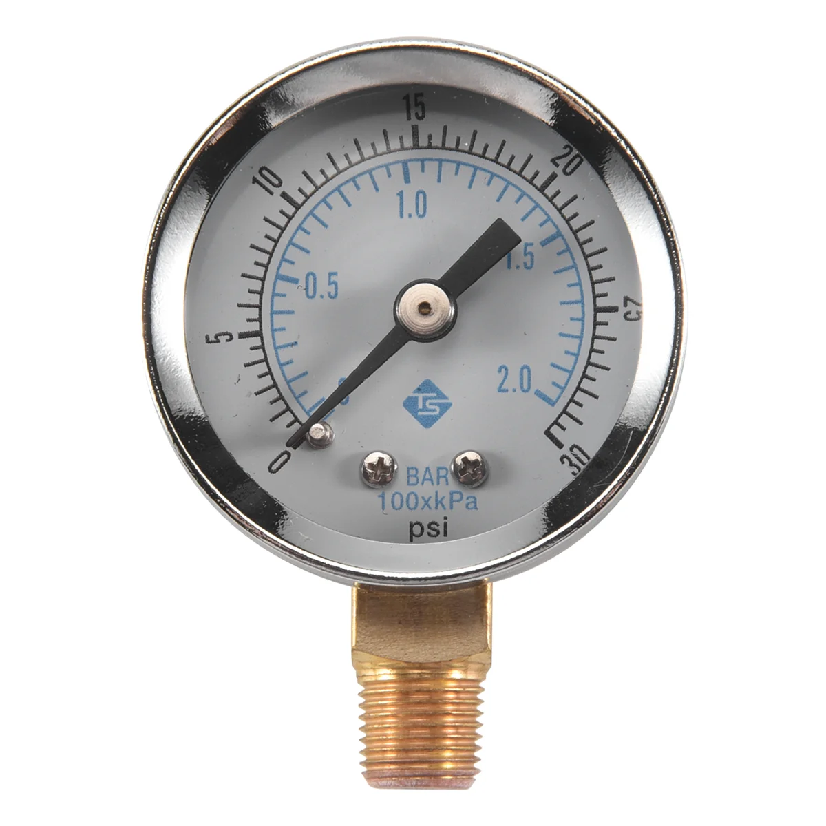 New Pressure Gauge - 0 - 30 psi 0 - 2 bar Mini Dial gauge compressor meters hydraulic pressure gauge Gage double scale Black