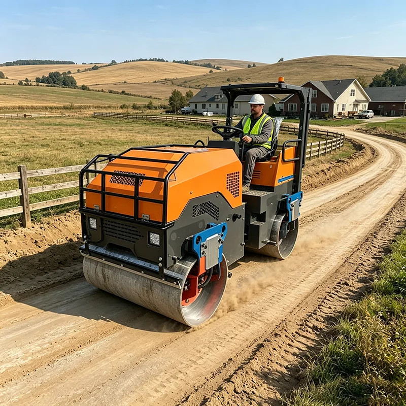 2.5 Ton Vibratory Road Roller Ride On Hydraulic Compactor For Small Municipal Pavement Jobs