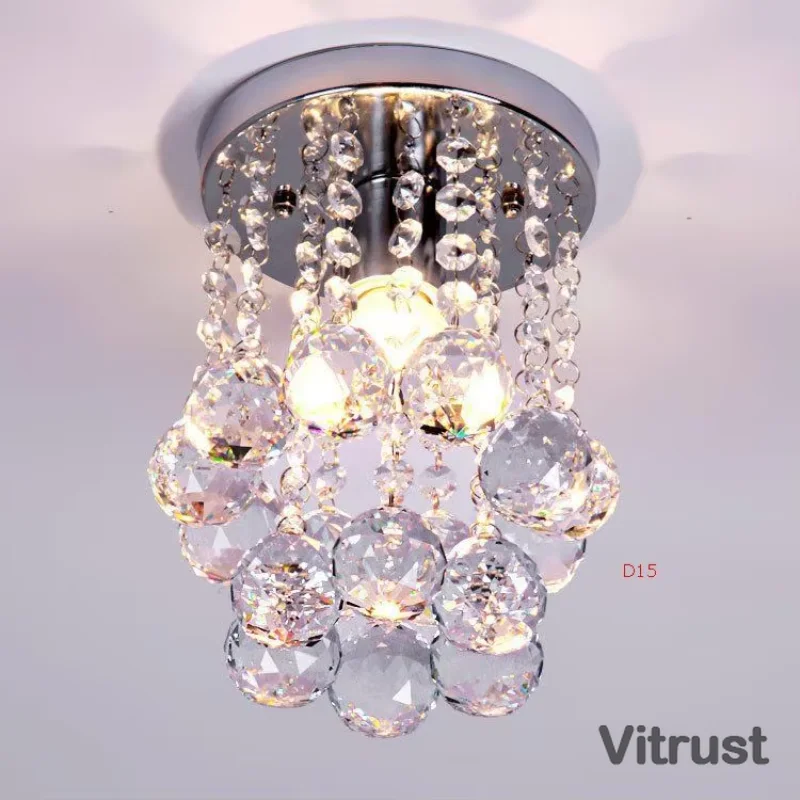 Chandelier Crystal Lighting Top K9 Crystal Stainless Steel Frame Ceilng Lampe Diameter 15CM 20CM 25CM