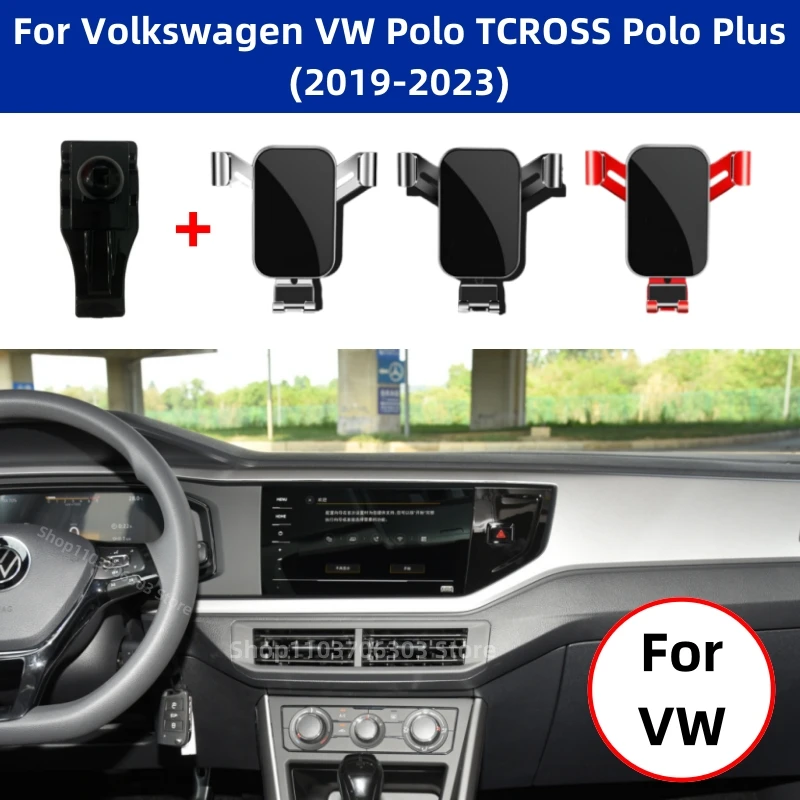 For Volkswagen VW Polo TCROSS Polo Plus 2019 2020-2023 Car Phone Holder Special Fixed GPS Bracket Gravity Stands Car Accessories