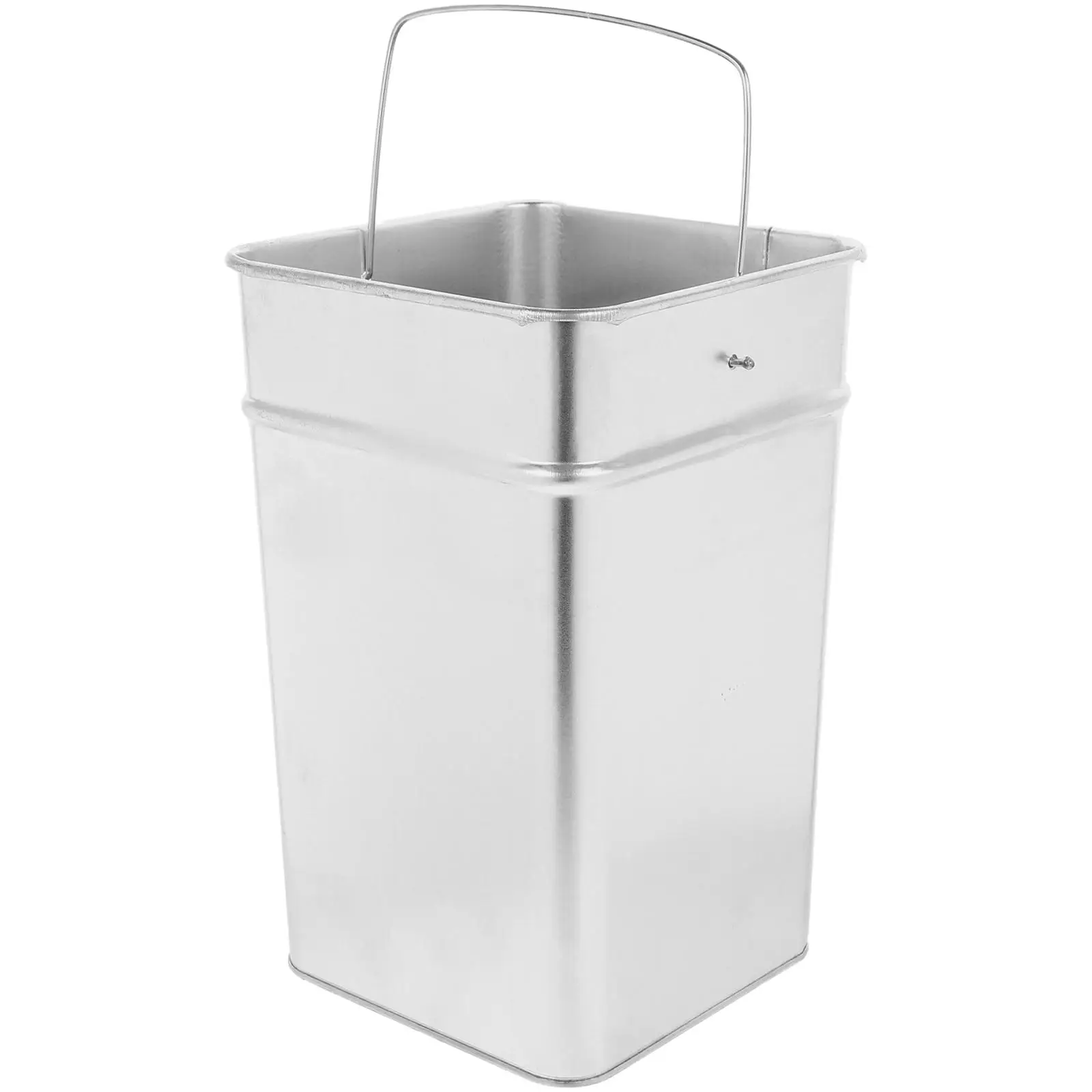

Outdoor Trash Can Bathroom Bucket Cans Liner Metal Stainless Steel Garbage with Handle Container for