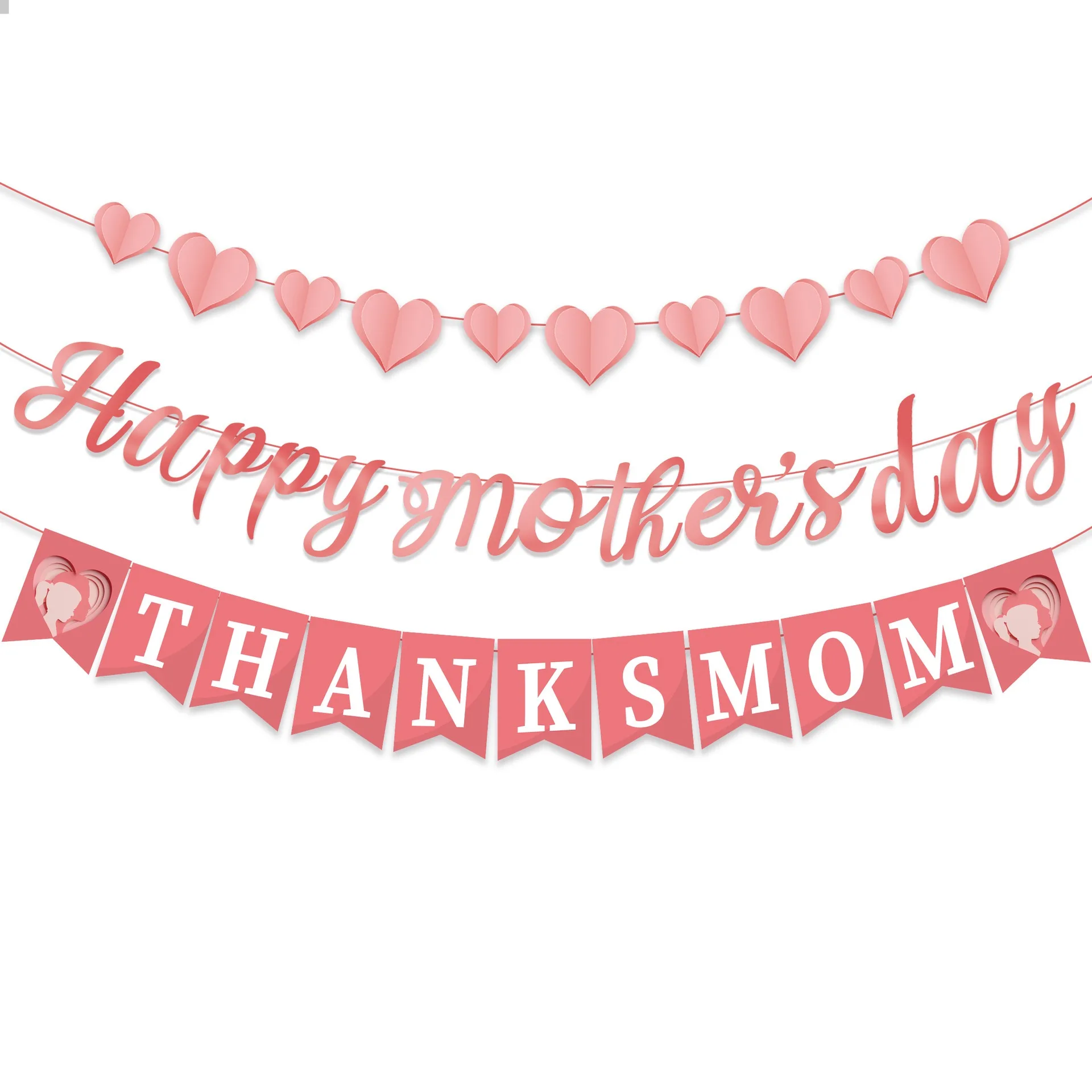 

Mother's Day Decoration Theme Flag Happy Mother's Day Letter Banner Pendant Party Living Room Decoration Home Decoration