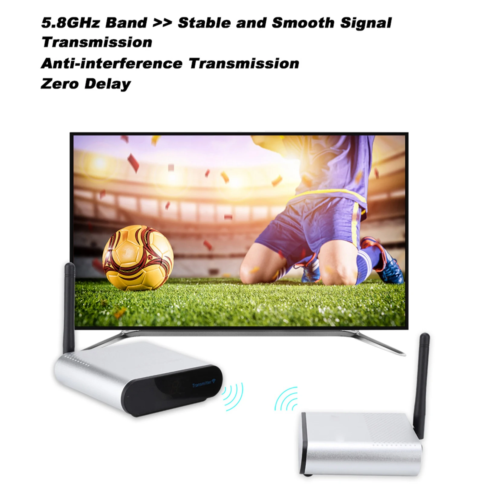 Recente AV inalámbrico de 8 grupos, 5,8 GHz, 1 para todos los transmisor de señal de vídeo de 984 pies, transmisor y receptor AV