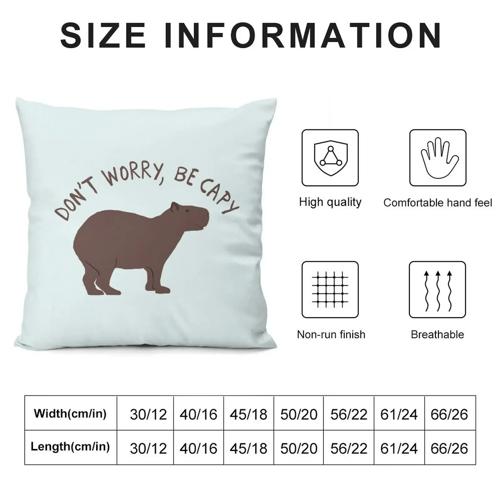 Don't Worry, Be Capy (Capybara) Throw Pillow autumn pillowcase Decorative Cushion Pillowcase Cushion Cusions Cover pillow