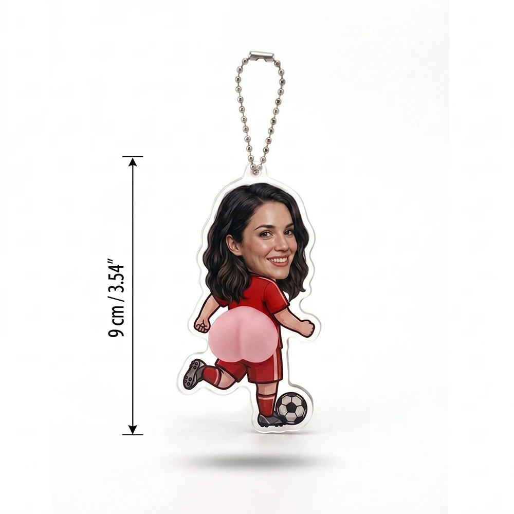 1pc Custom Photo Squishy Butt Acrylic Keychain,Sports Characters,Humorous Creative Present,Car Key Accessories,Bag Hanging Decor