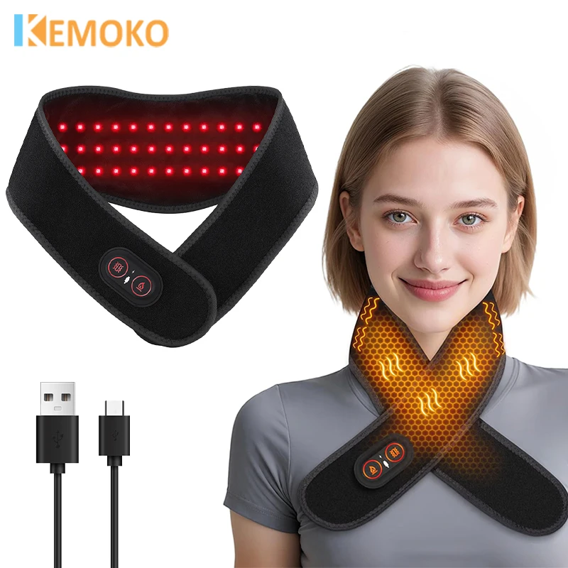 

Беспроводной нагревательный массажер с красным светом и вибрацией для рук, запястий, массажер для шеи, снимает усталость суставов, дискомфорт, расслабление шейки матки