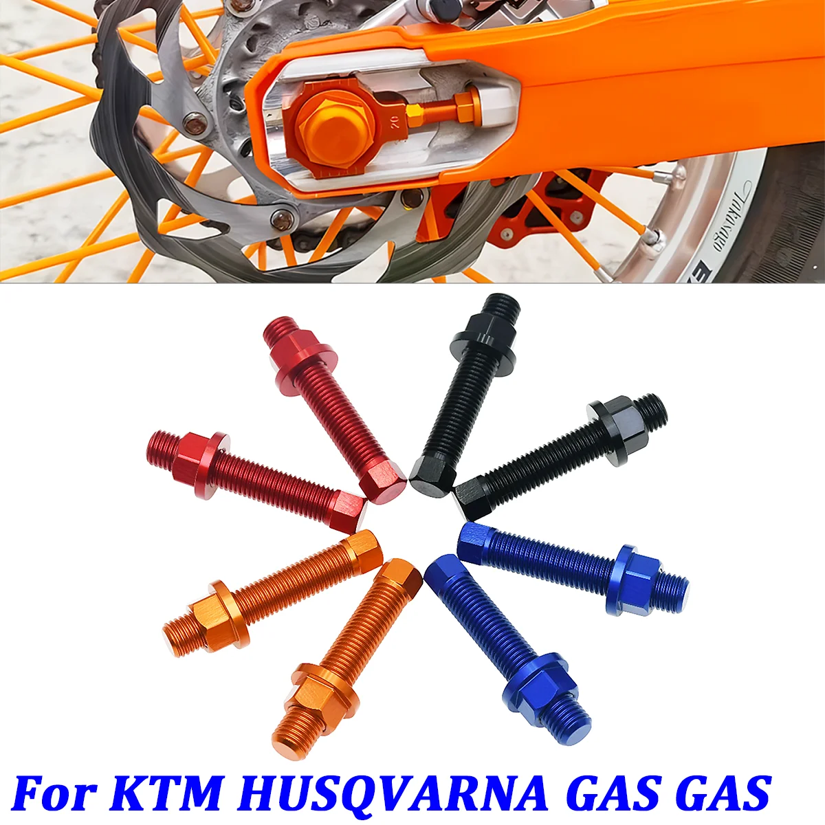 

For KTM 690 SMC R 690 790 890 950 990 1090 1190 1290 ADVENTURE DUKE ENDURO SMC R 2004-2023 Rear Axle Blocks Chain Adjuster Bolt