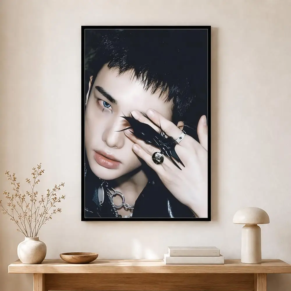 K-KPOP idol H-Hyunjin Poster Self-adhesive Art Waterproof Paper Sticker Coffee House Bar Room Wall Decor - view 6