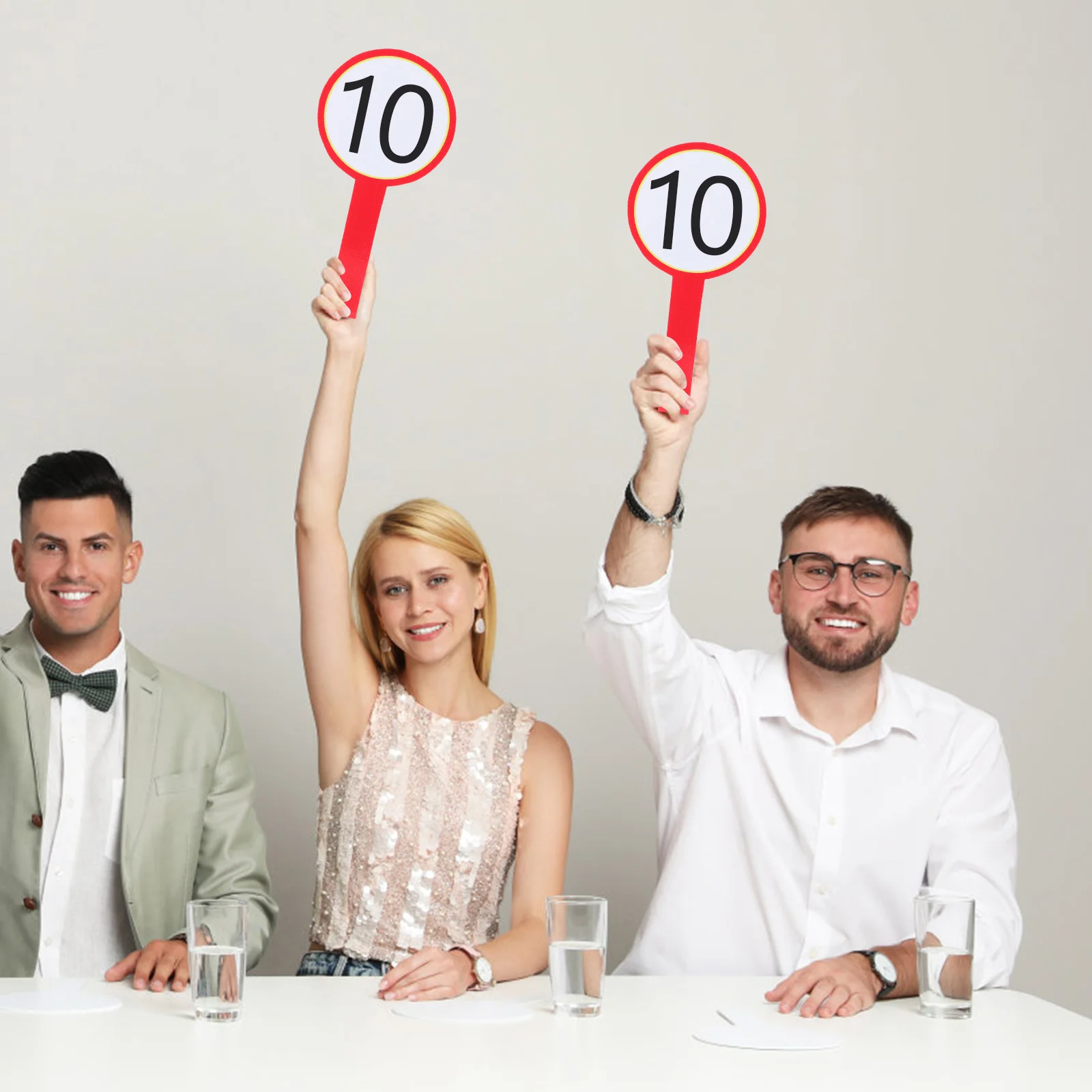 8pcs Double Side Scoreboard Blank Writable Handheld Whiteboard For Voting Auctions Judging Dry Erase Paddle Mini Score Plates