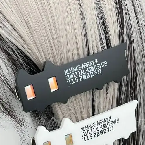 Clip de pelo de gato blanco y negro japonés nuevo, Clip de flequillo acrílico Simple de alta gama, Clip de pico de pato, accesorios para el cabello