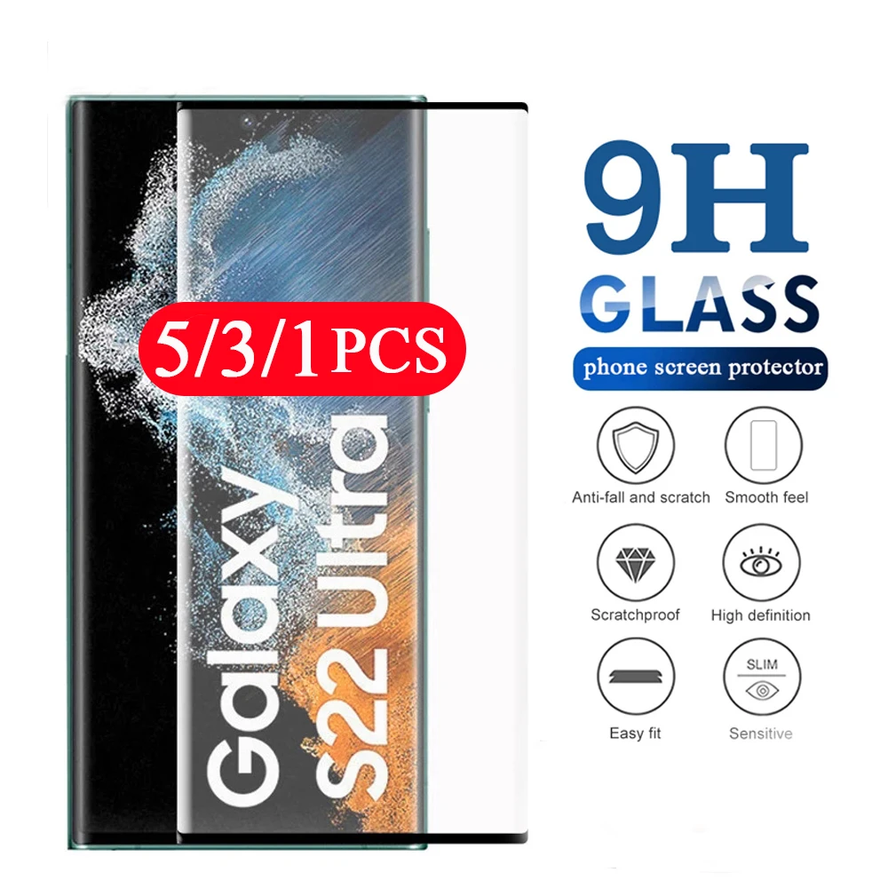 5/3/1Pcs Cover Screen Protector for Samsung Glalxy S22 Ultra S21 S20 FE S10 Lite 5G S10E S9 Plus Tempered Glass Protective Film