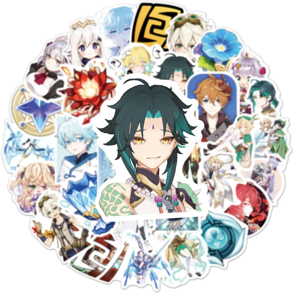 10/30/50PCS Two-dimensional Genshin Impact Anime Game Graffiti Waterproof Sticker Hand Account Creative Decal ToyGuitarWholesale