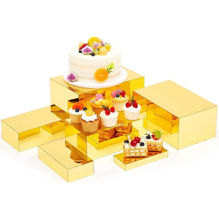 

6 Pcs Large Buffet Risers 7 to 12 Inch Catering Dessert Table Risers Food Decorative Stands with hollow bottom for Catering Sup