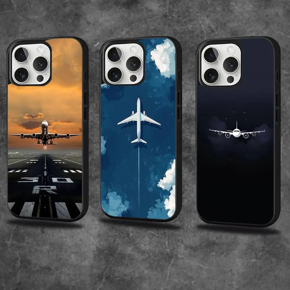 

Airplane Plane Phone Case For iPhone 16,15,14,13,12,11,Pro,Max,Plus,Mini,SE4,E Magnetic Magsafe Wireless Charging