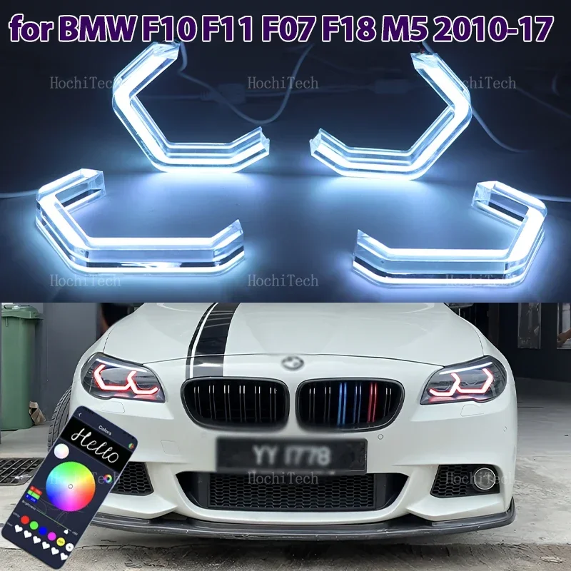 App control M4 style LED Angel Eyes Bulb Ring RGB Lamp for BMW 5 series F10 F11 F07 F18 520i 523i 528i 530i 535i 550i M5 2010-17