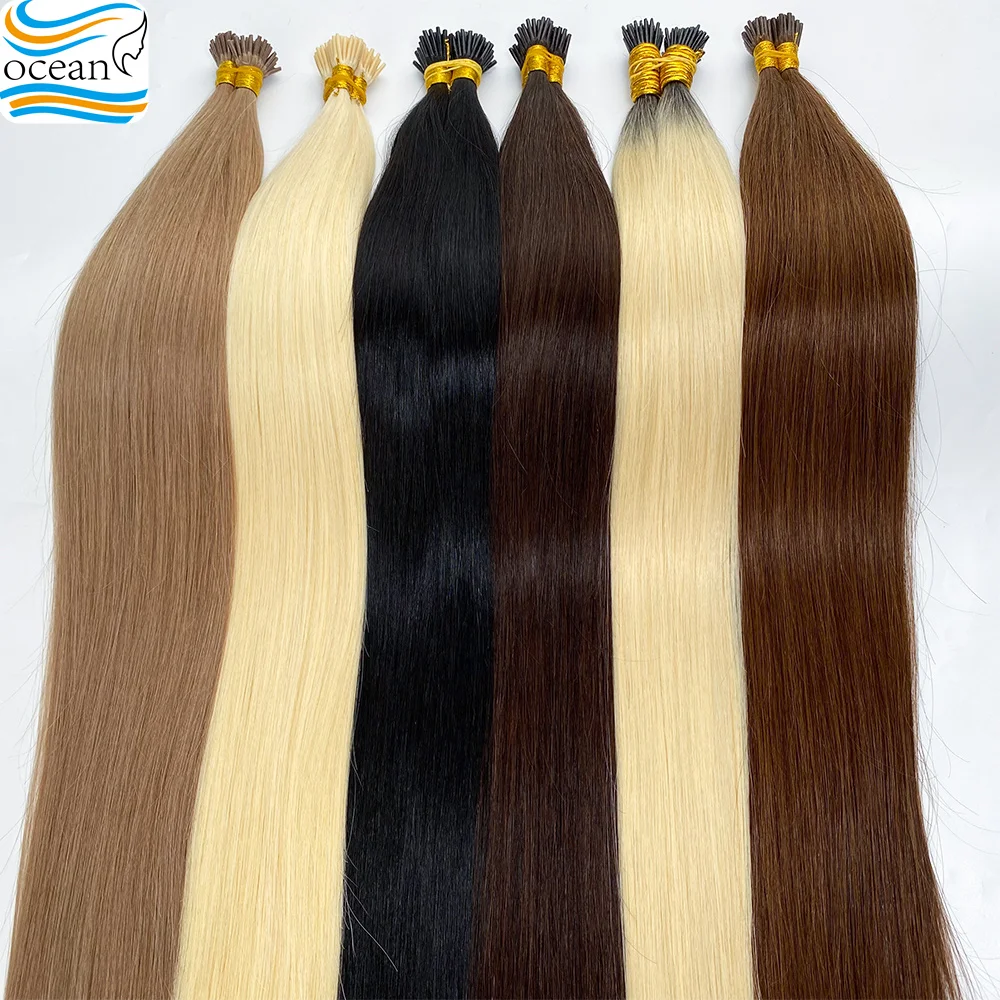 100% 本物の I チップ人毛エクステンション ストレートヘアエクステンション バルクヘア I チップ ナチュラルヘアエクステンション ナチュラルフュージョンヘア