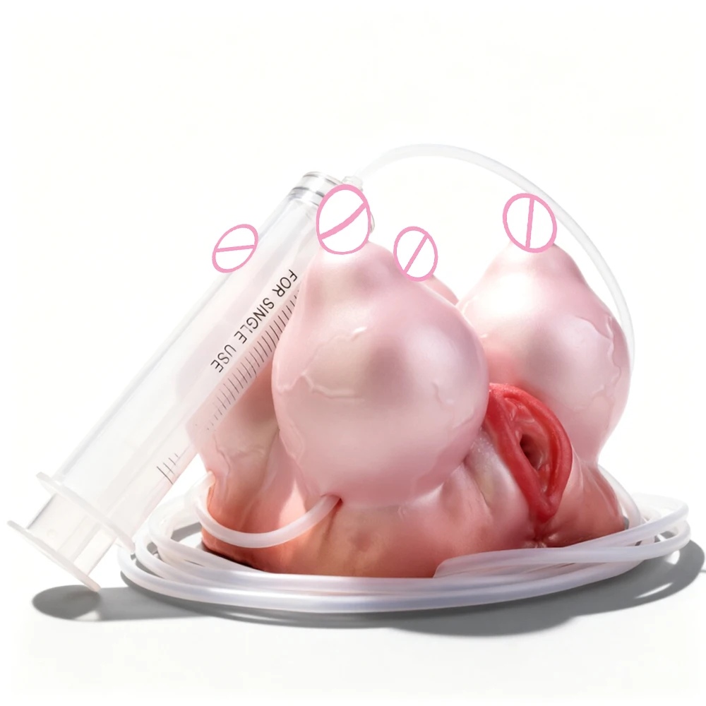 GEEBA Ultra-Soft Silicone Male Masturbator Unique Four-Straw Structure Stroker Single-Channel Pocket Pussy Skin-Friendly Onahole