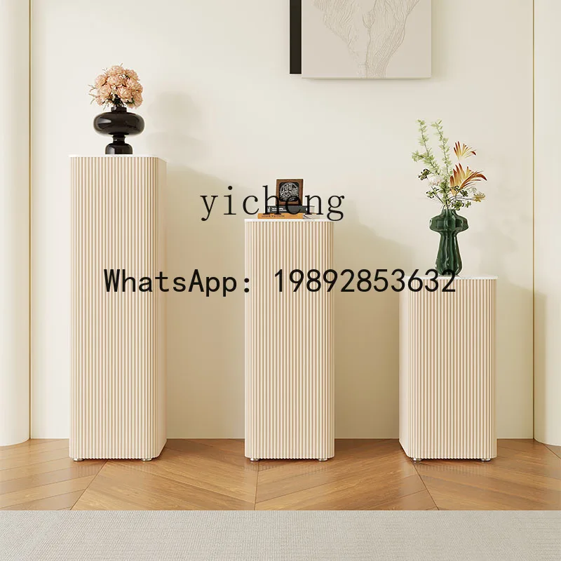 x1 Light Luxury Rock Plate Flower Stand Living Room TV Cabinet Side Mall Exhibition Hall High-end Flower Pot Display Stand