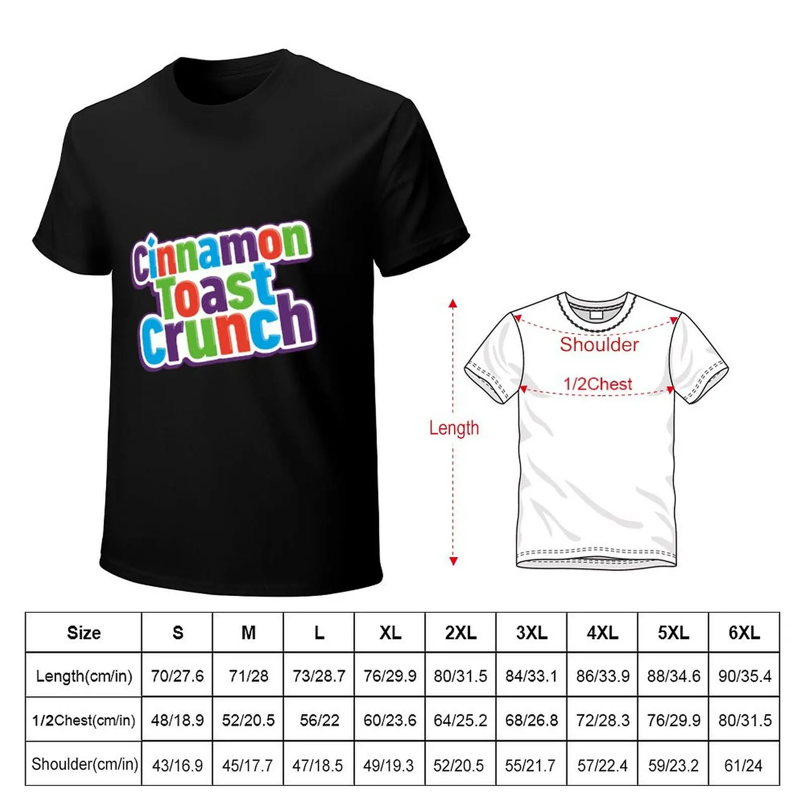 Creative Cinnamon Toast Crunch Design T-Shirt oversized baggy shirts anime mens t shirts pack