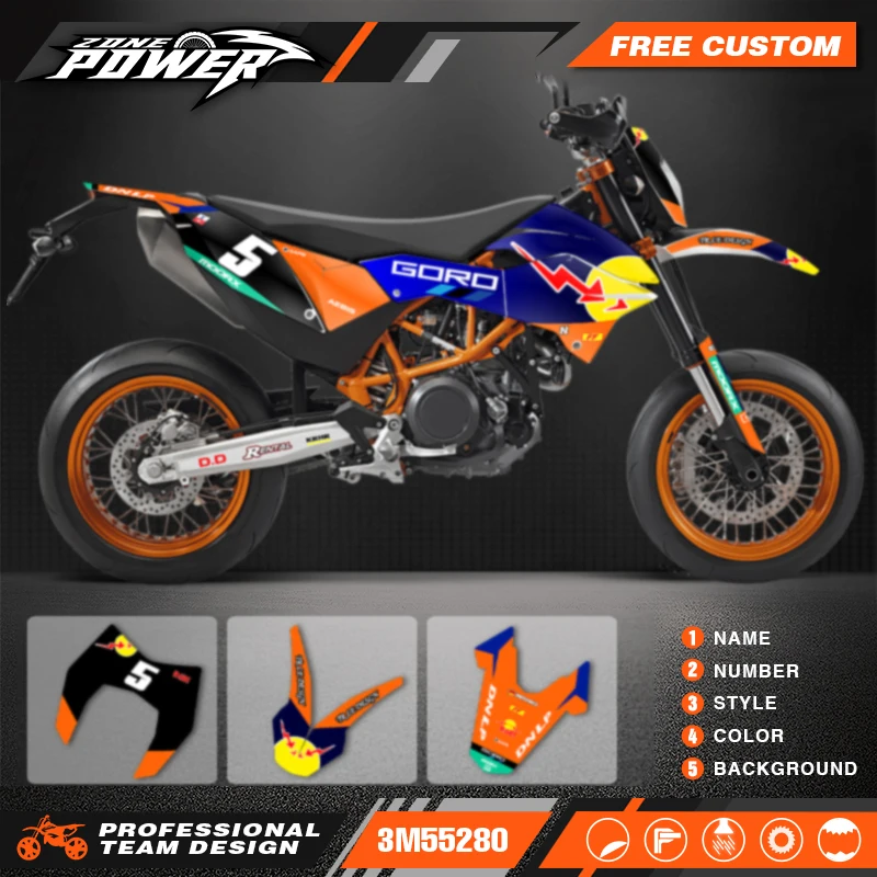 

PowerZone Custom Team Motorcycle Graphics Backgrounds Decals for Stickers Kit For KTM 2012-2018 690SMC-R