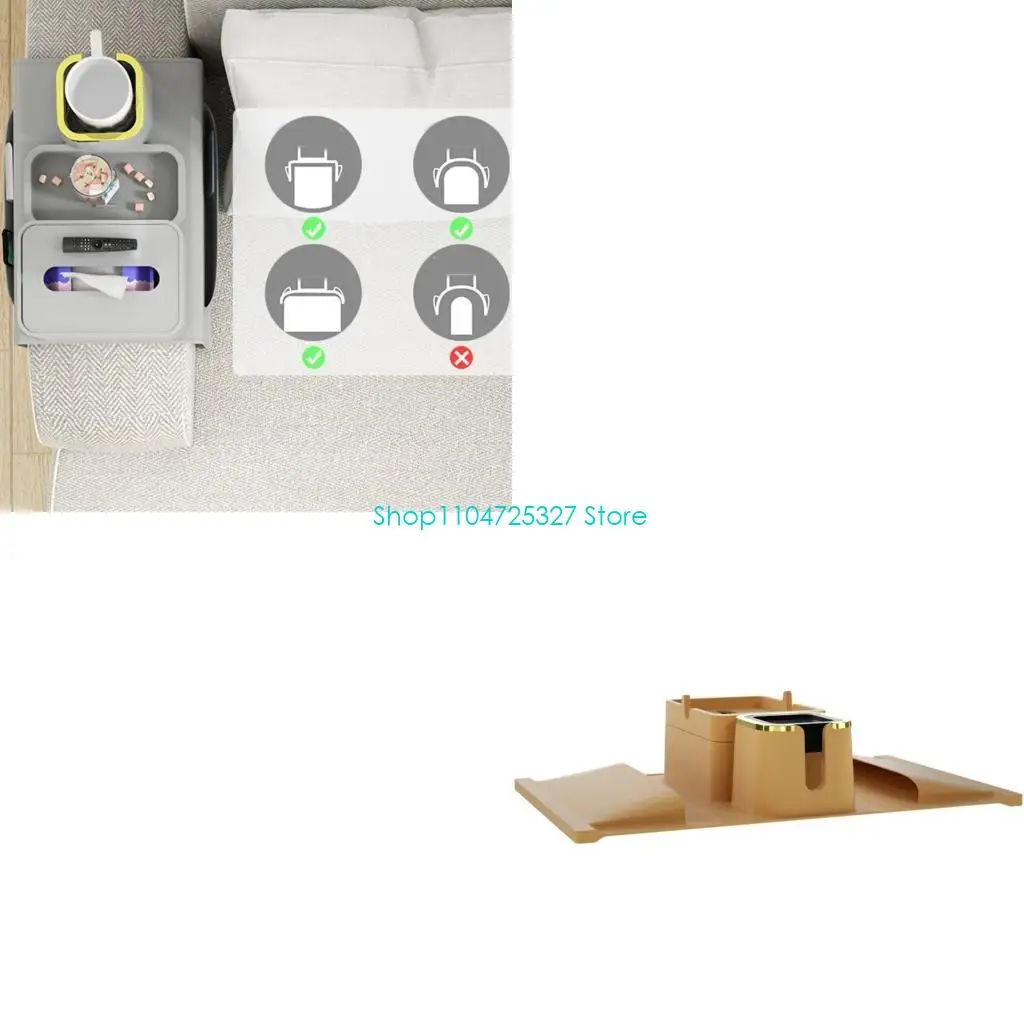 D8KF Multifunctional Silicone Sofa Armrest Organizers Cup Holder with Storage Compartments For Remote Phone And Snacks