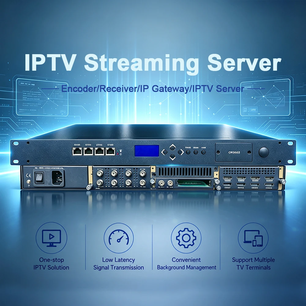 Модульный IPTV-сервер 1U, IP-шлюз и энкодер-ресивер, 3-слотовая сменяемая карта потоковой передачи, многопротокольный конвертер потоковой передачи для отелей.
