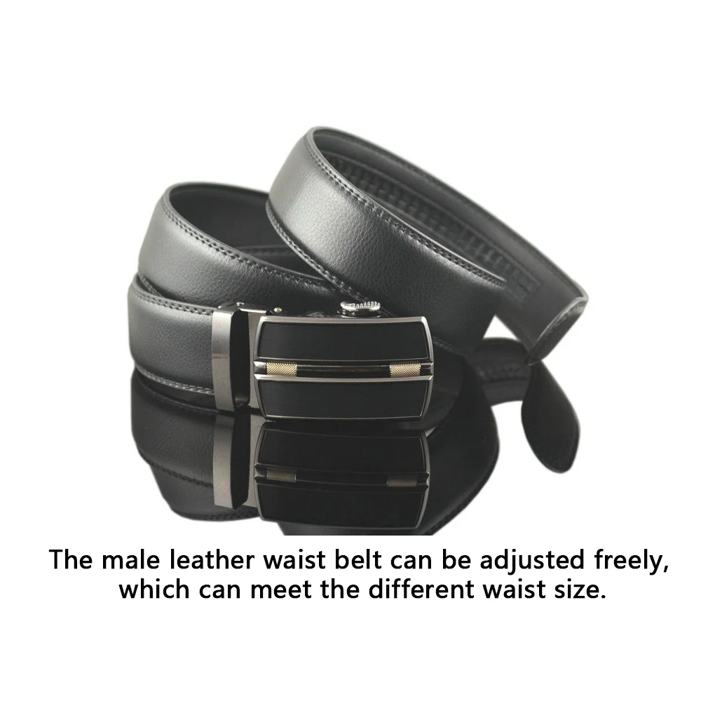 Men Belts Automatic Buckle Leather Waist Band Festival Birthday Business