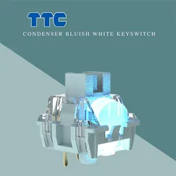 TTC Silent Bluish White Switch 3 Pin Tactile Silent For Mechanical Keyboard Mute 42g Dual Gold Plated Spring Axis Customize DIY