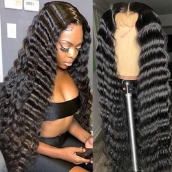 Lace Front Wigs Human Hair Loose Deep Wave Lace Front Wig 13x4 Lace Frontal Loose Wave Wig Human Hair Pre Plucked Wet and Wavy