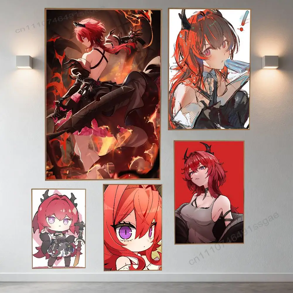 

A-Arknights Laevatainn Poster Retro Paper Sticker DIY Room Bar Cafe Aesthetic Art Wall Painting