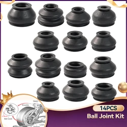 14pcs Universal Rubber Ball Joint Boot Dust Covers Caps Tie Rod Linkages End Set Replacement Kit Protector Guard Car Accessories