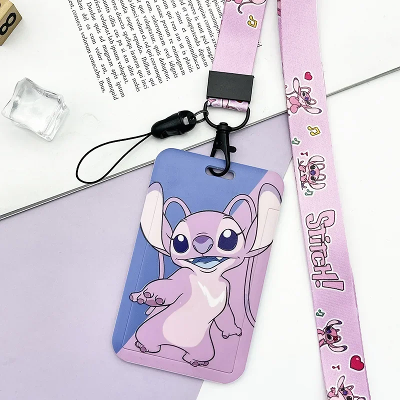 Disney Stitch Cartoon Holder Card Student Creative Slide Bus ID Card Protective Sleeve Access IC Campus Children's Card Bag