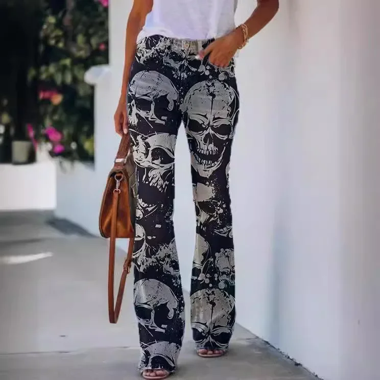 2022 محطة مستقلة جديدة بيع حجم كبير المرأة بناطيل كاجوال رقيقة نمط الجينز المرأة تصميم عصري أنيق