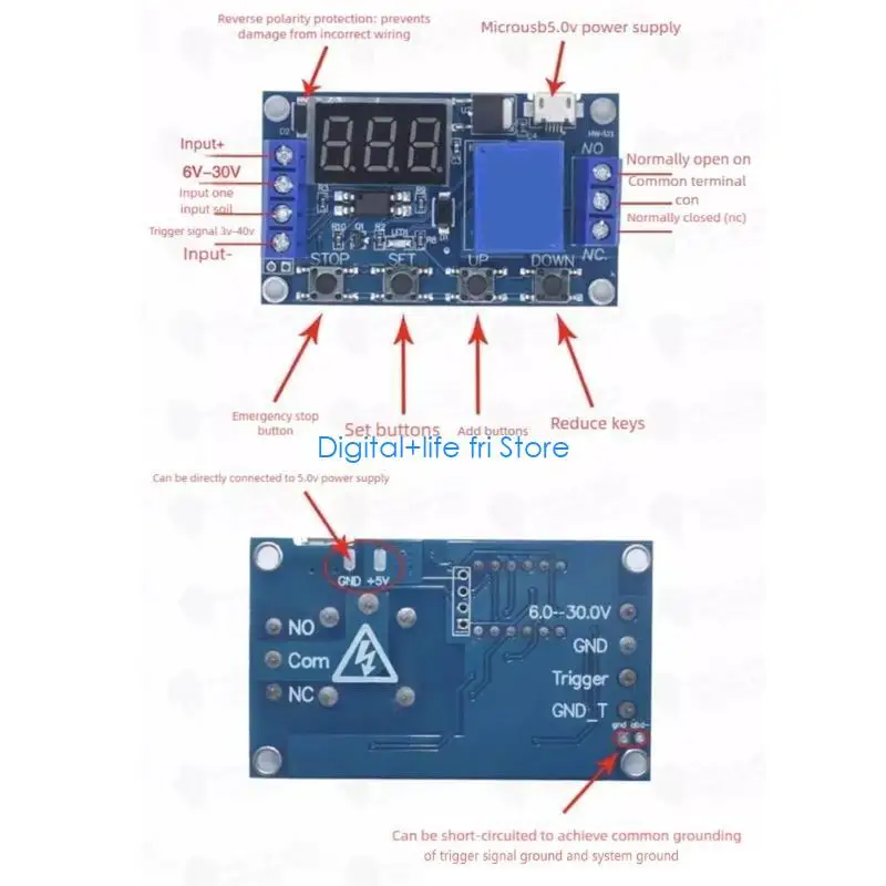 E06D 1 Channel 5V Low Power Delay Module For LED Light Electromagnetic