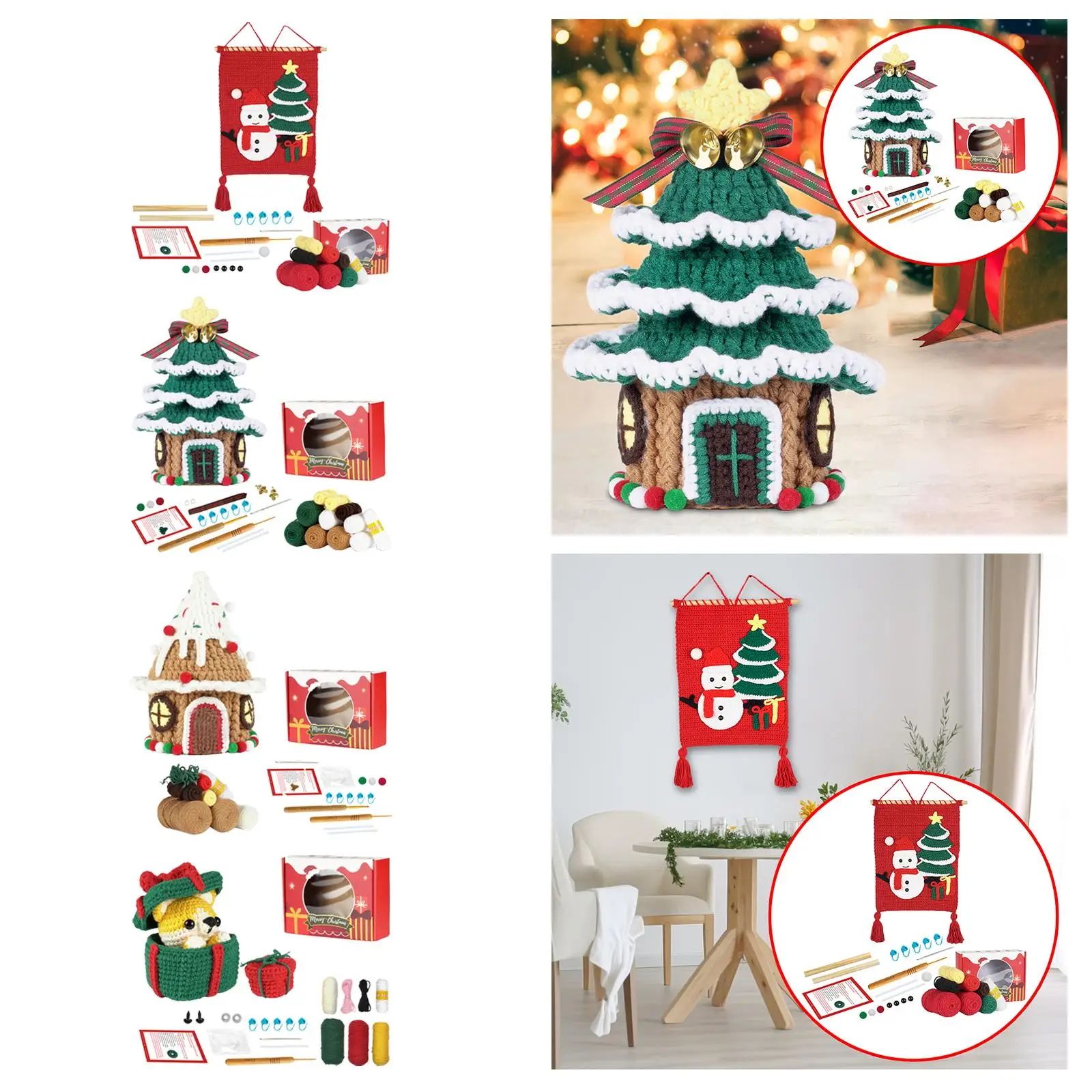 Christmas Crochet Kits Crochet Craft Set for Porches Christmas Tree