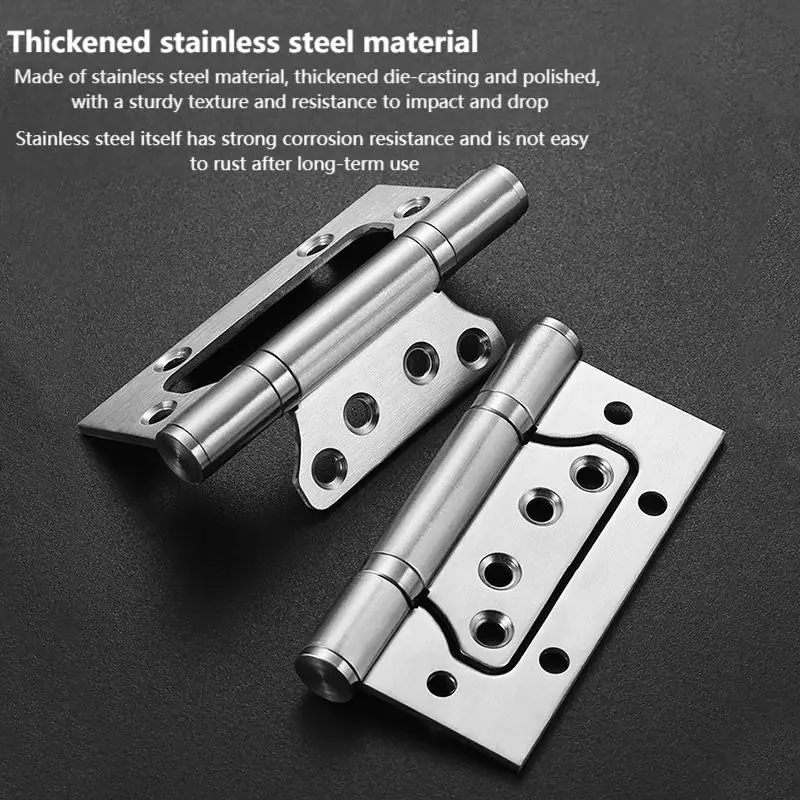 Dobradiças de encaixe de 4 polegadas de aço inoxidável espessadas (tipo mãe e filho), dobradiças de rolamento silencioso para portas de banheiro e quarto