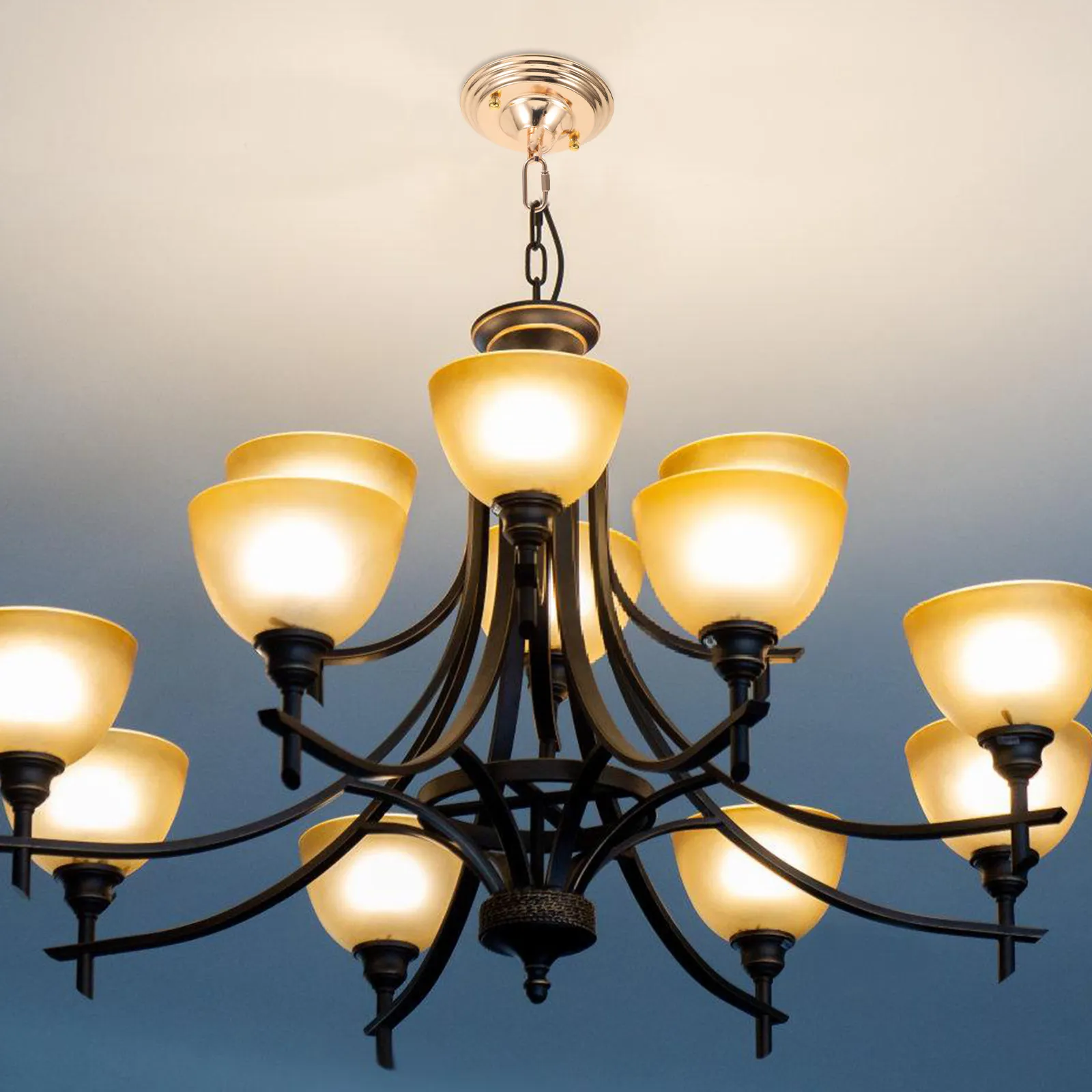 Iron Ceiling Canopy Plate for Pendant Light Mounting – Durable Sturdy Light Cover & Replacement Hardware