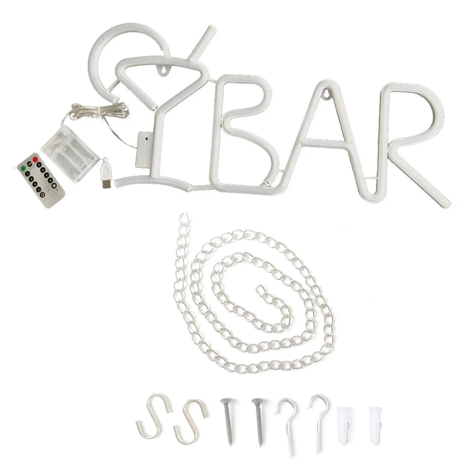 Cute Neon Sign for Bedroom Wall Decor Battery Operated LED Lamp USB Pink Bar Light for Party Room