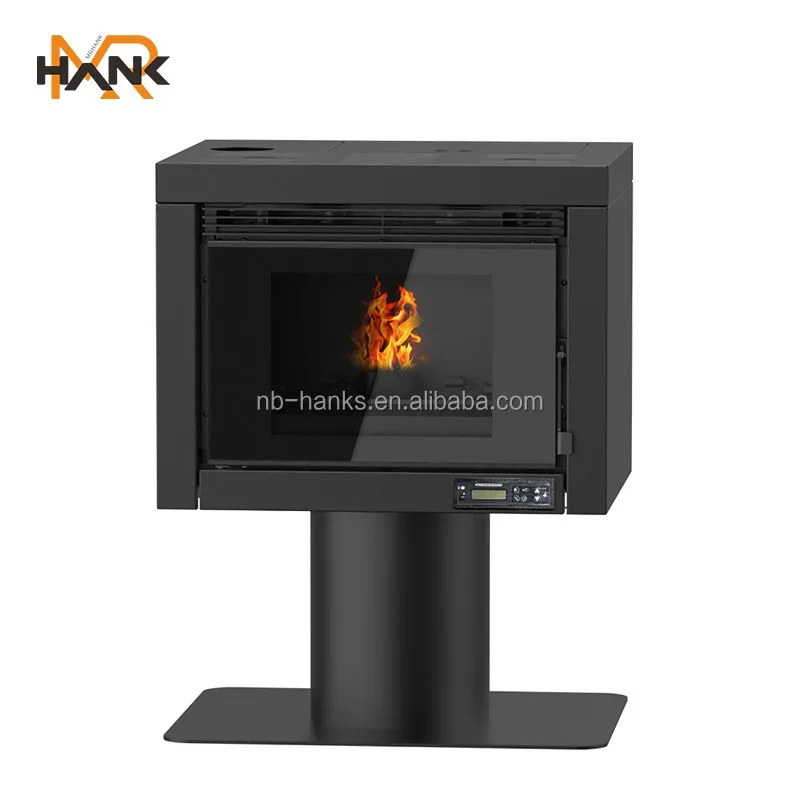 P-IN9A 9KW Modern Classic Indoor Fireplace Hot Selling Eco-friendly Steel Wood Pellet Stove Smokeless With Remote Control