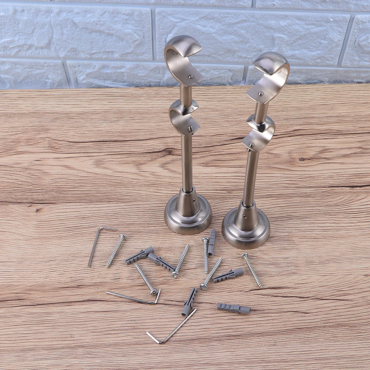 

Double Curtain Brackets Iron Holder 20mm 25mm Iron Curtain Holder Diameter Easy Install Decor Hardware Accessories