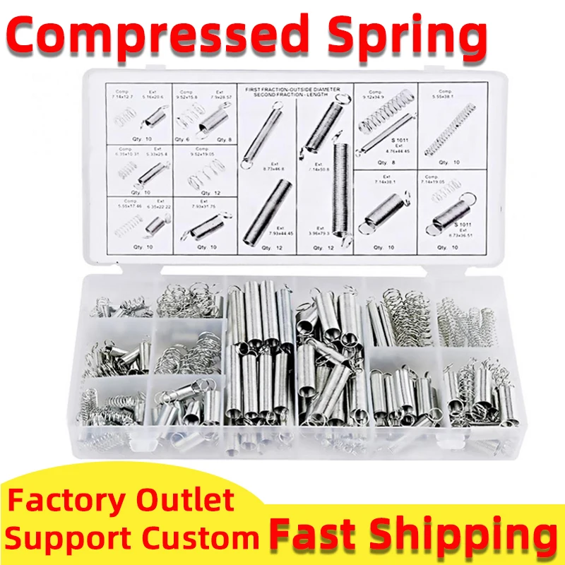 

Compression & Extension Spring 200PCS Assortment Set for Repairs Coil Spring Tension Spring Pressure Kit With Storage Box