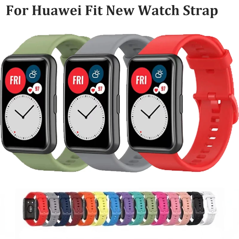 Weiches Silikonarmband für Huawei Watch Fit Original Smart Watch, Metallschnalle, neues, bequemes Armband für Huawei Fit Watch Correa