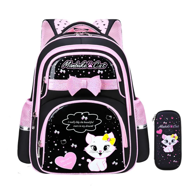 Borse da scuola per bambini ragazze bambini zaino per cartoni animati per gatti primari principessa Set ortopedico zainetto Mochila Infantil