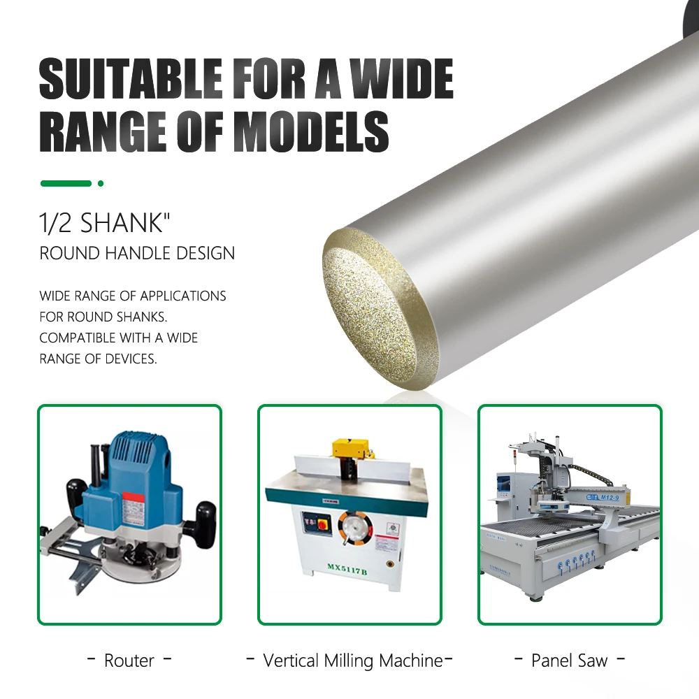 LAVIE 1/2 'Shank คุณภาพอุตสาหกรรมแบริ่งคู่สล็อตตัด Router Bit สําหรับเครื่องตัดไม้ I13013B0822GD