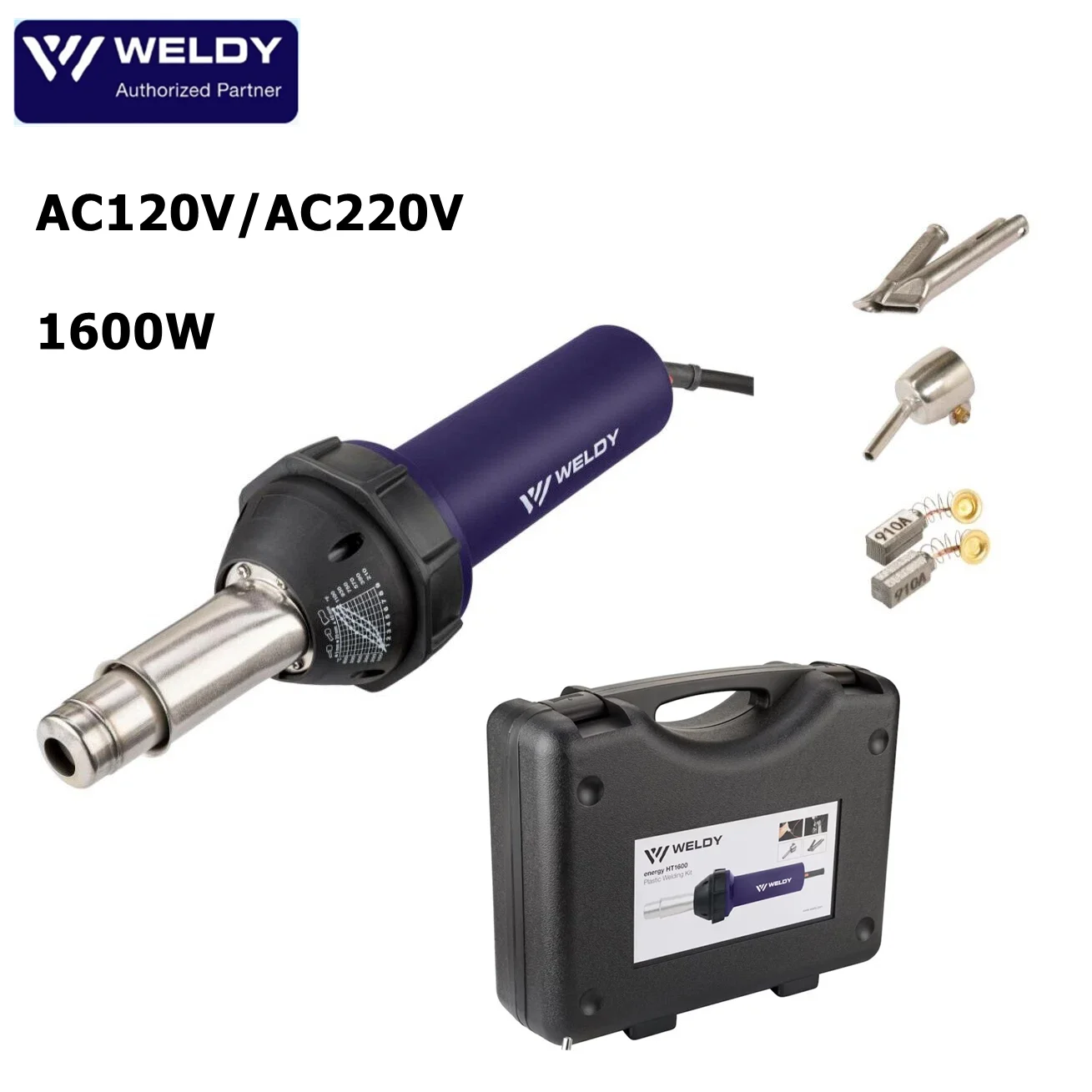 

Weldy 1600W Plastic Welding Gun energy HT1600 plastic welding kit Electric Hot Air Gun